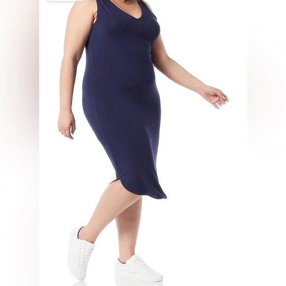 Amazon Essentials Women’s Navy Sleeveless V-Neck Jersey Midi NWT - Picture 1 of 5
